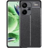Adige Xiaomi Redmi Note 13 Pro Plus Kılıf Niss Deri Görünümlü Silikon - Siyah
