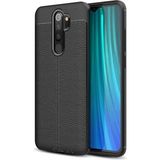 Adige Xiaomi Redmi Note 8 Pro Kılıf Niss Deri Görünümlü Silikon - Siyah