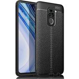 Adige Xiaomi Redmi Note 9 Kılıf Niss Deri Görünümlü Silikon - Siyah