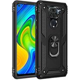 Adige Xiaomi Redmi Note 9 Siyah Vega Yüzüklü Standlı Darbe Korumalı Kılıf