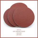 Adilon 150 mm Cırt Zımpara Yedeği, 120 Kum (100 Adet)