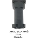 Adilon Baza Ayağı 10-15 cm plastik Çok Amaçlı Dolap Ayağı Siyah 100'LÜ - 100 Adet