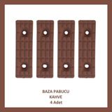 Adilon Baza Pabucu, Plastik Takoz Ayak, Kahve (4 Adet) - Kahverengi