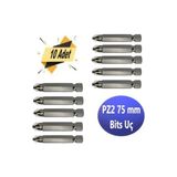 Adilon Bits Uç, Yıldız Matkap Ucu Pz2 x 75 mm 10 Adet