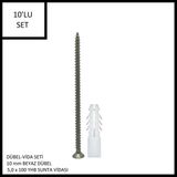 Adilon Dübel-Vida Seti, Beyaz Dübel 10 Mm, 5,0X100 Yhb Sunta Vidası, 10 Adet