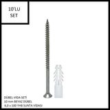Adilon Dübel-Vida Seti, Beyaz Dübel 10 Mm, 6,0X100 Yhb Sunta Vidası, 10 Adet