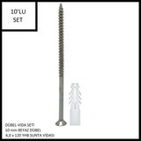 Adilon Dübel-Vida Seti, Beyaz Dübel 10 Mm, 6,0X120 Yhb Sunta Vidası, 10 Adet