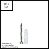 Adilon Dübel-Vida Seti, Beyaz Dübel 10 Mm, 6,0X60 Yhb Sunta Vidası, 10 Adet