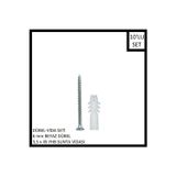 Adilon Dübel-Vida Seti, Beyaz Dübel 6 Mm, 3,5X45 Yhb Sunta Vidası, 10 Adet