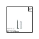 Adilon Dübel-Vida Seti, Beyaz Dübel 6 Mm, 4,0X35 Yhb Sunta Vidası, 10 Adet