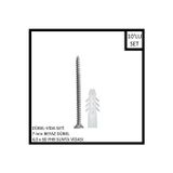 Adilon Dübel-Vida Seti, Beyaz Dübel 7 mm, 4,0x60 YHB Sunta Vidası, 10 Adet