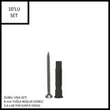 Adilon Dübel-Vida Seti, Tuğla Boşluk Dübeli 8 Mm, 5,0X60 Yhb Sunta Vidası, 10 Adet