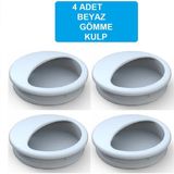 Adilon Gömme Kulp Beyaz 4 Adet