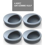 Adilon Gömme Kulp Gri 4 Adet