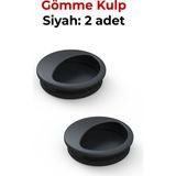 Adilon Gömme Kulp Siyah 2 Adet
