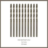 Adilon Hss Matkap Ucu 3,2 Mm, Metal, Ahşap, Plastik Için (10 Adet)