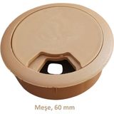 Adilon Masa Üstü Kablo Kanalı Deliği Kapağı Meşe Masa Kapağı 6 cm - 1 Adet - Açık Meşe