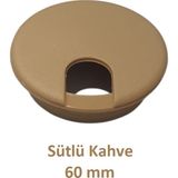 Adilon Masa Üstü Kablo Kanalı Deliği Kapağı, Sütlü Kahve, Masa Kapağı, 6 cm - 1 Adet - Açık Bej