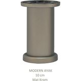 Adilon Modern, Düz Ayak 10 cm Krom, Tv Ünitesi, Koltuk Altı , Dolap Ayağı, Vidaları Hediye - Mat Krom