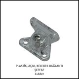 Adilon Plastik, Açılı, Kelebek Bağlantı 40 Mm, Şeffaf (4 Adet)