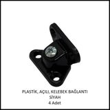 Adilon Plastik, Açılı, Kelebek Bağlantı 40 Mm, Siyah (4 Adet)