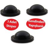 Adilon Silikon Kapı Stoperi Siyah 3 Adet Tamponu Kendinden Yapışkanlı Siyah Kapı Kolu Stopu