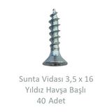 Adilon Sunta Vidası 3,5X16 40 Adet Tam Diş Snt Yhb Vida