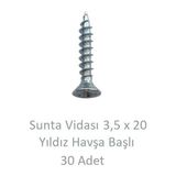 Adilon Sunta Vidası 3,5X20, 30 Adet Tam Diş Snt Yhb Vida