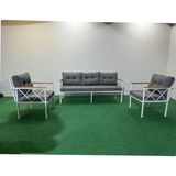 Adım Shops 3+1+1 Beyazprofil Bahçe,balkon,teras,cafe,çay Seti,oturma Grubu,koltuk Takımı,ofis Koltuğu - Gri