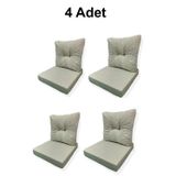 Adım Shops 4 Adet Bahçe Balkon Mobilyası Minderi (4 ADET MİNDER, 4 ADET KIRLENT)