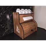 Adım Shops Adımshops New Bread Box,havlu Peçetelik(Saklama Gözlü) Ekmeklik, Baharatlık Rafı, Dekoratif Demonte - Ceviz
