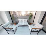 Adım Shops Balkon-Bahçe-Kafe Çay Seti Koltuk Oturma Takımı-Oturma Grubu Miami - Bej