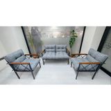 Adım Shops Balkon-Bahçe-Kafe Çay Seti Koltuk Oturma Takımı-Oturma Grubu Miami - Gri