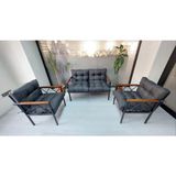 Adım Shops Balkon-Bahçe-Kafe Çay Seti Koltuk Oturma Takımı-Oturma Grubu Miami - Siyah