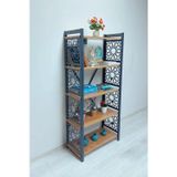 Adım Shops Desenli, Lazer Kesim, Metal, 5'li Raf,çiçeklik,kitaplık