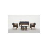 Adım Shops Elmas 3+1+1 + Masa + 2 (ANTRASİT)Metal Gövde Puf Balkon-bahçe-kafe,çay Seti,koltuk Takımı,oturma Grubu,ofis Kolt