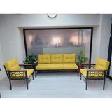 Adım Shops Inci Balkon-Bahçe-Kafe Çay Seti Koltuk Oturma Takımı-Oturma Grubu Çstakımlazer - Sarı