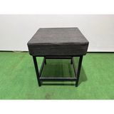 Adım Shops Metal Ayaklı Sırtsız Bank Puf Bench Balkon-Bahçe-Kafe-Çay Seti Pufu - Antrasit