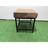 Adım Shops Metal Ayaklı Sırtsız Bank Puf Bench Balkon-Bahçe-Kafe-Çay Seti Pufu - Cappuccino