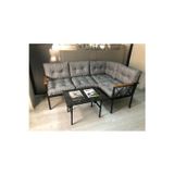 Adım Shops miami Köşe Koltuk Takımı , 2+2 Balkon-bahçe-çay Seti-mutfak Köşesi mermer desen 70x50cm sehpa