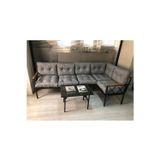 Adım Shops miami Köşe Koltuk Takımı , 3+2 Balkon-bahçe-çay Seti-mutfak Köşesi mermer desen 70x50cm sehpa