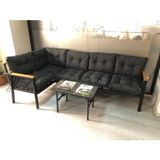 Adım Shops Miami Melisa 3+2 Köşe Yön Değiştirilebilir Koltuk Takımı Balkon-Bahçe-Kafe Mermerdesen 70 x 50 cm Sehpa - Antrasit