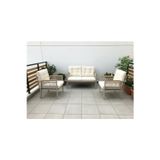 Adım Shops OPAL 2+1+1 (KREM) Metal Gövde Balkon-bahçe-kafe,çay Seti,koltuk Takımı,oturma Grubu,ofis Koltuğu