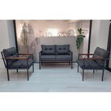 Adım Shops Safir Balkon-Bahçe-Kafe Çay Seti Antrasit Renkli Koltuk Oturma Takımı Modern Tasarım