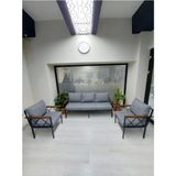 Adım Shops Safir Balkon-Bahçe-Kafe Çay Seti Koltuk Oturma Takımı-Oturma Grubu - Gri