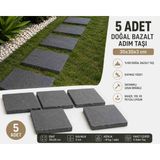 Adım Taşı Doğal Bazalt Taşı 30X30 Ebat 5 Adet