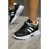 Adımist Çocuk Ortopedik Cırtlı Hafif Unisex Sneaker Spor Ayakkabı (MAF CIRTLI) - Siyah