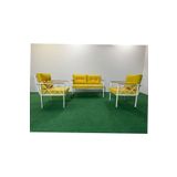 Adimshops 2+1+1 Beyaz Profil Balkon-Bahce-Kafe- Cay Seti-Koltuk Takimi-Oturma Grubu-Ofis Koltugu