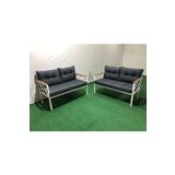 adımshops 2+2Balkon-bahçe-kafe-çay Seti-koltuk Takımı-oturma Grubu-ofis Koltuğu 2+2 beyaz profil demir