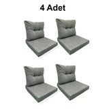 adımshops 4 Adet Bahçe Balkon Mobilyası Minderi (4 ADET MİNDER, 4 ADET KIRLENT)